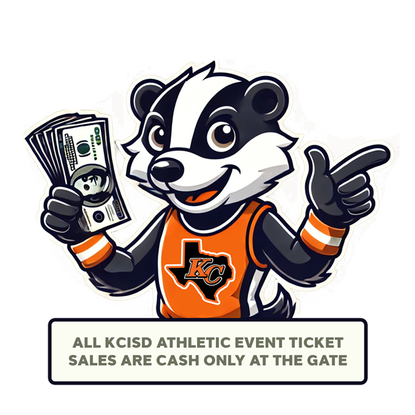 All KCISD athletic events are cash only at the gate